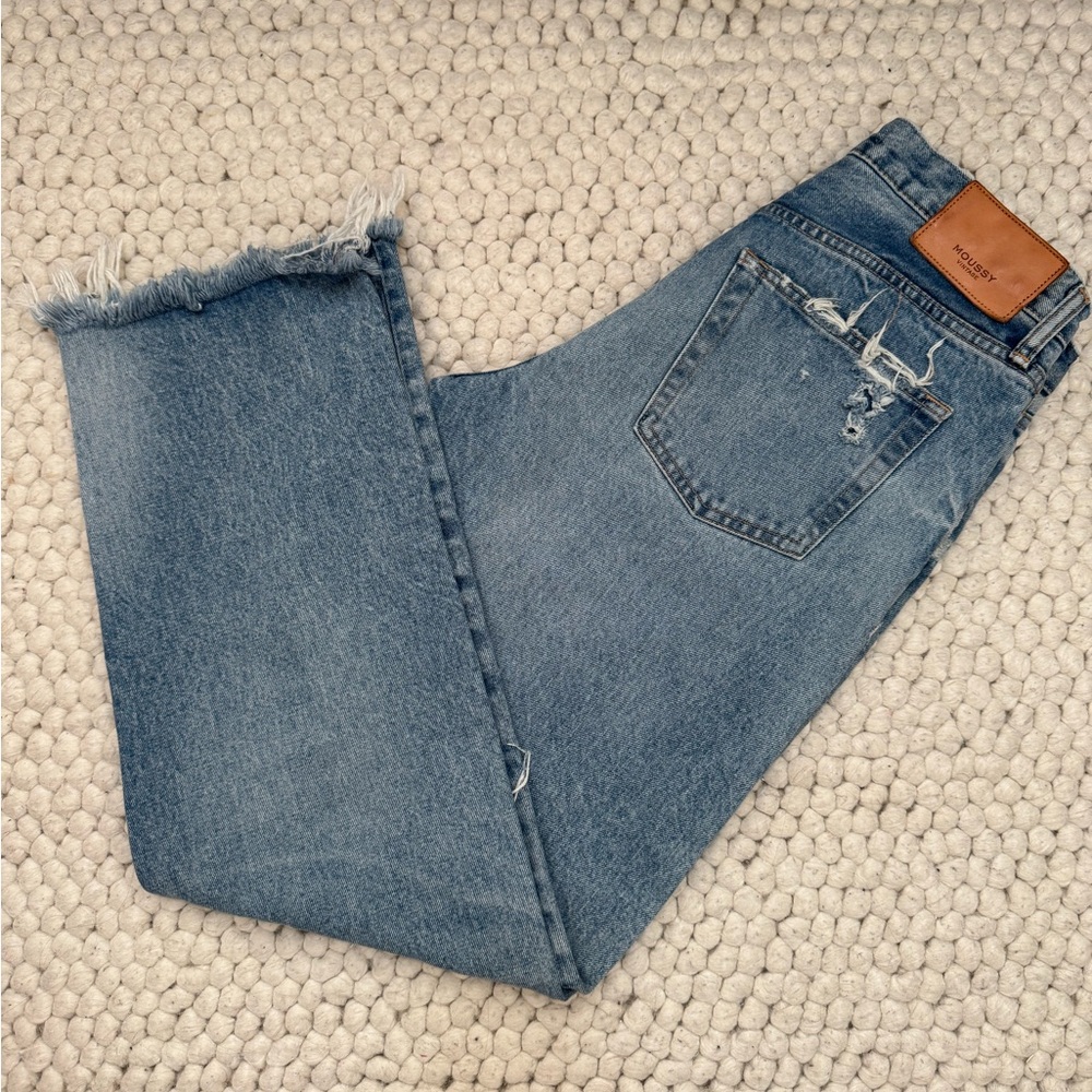 Moussy Vintage Women's Blue Distressed Jeans